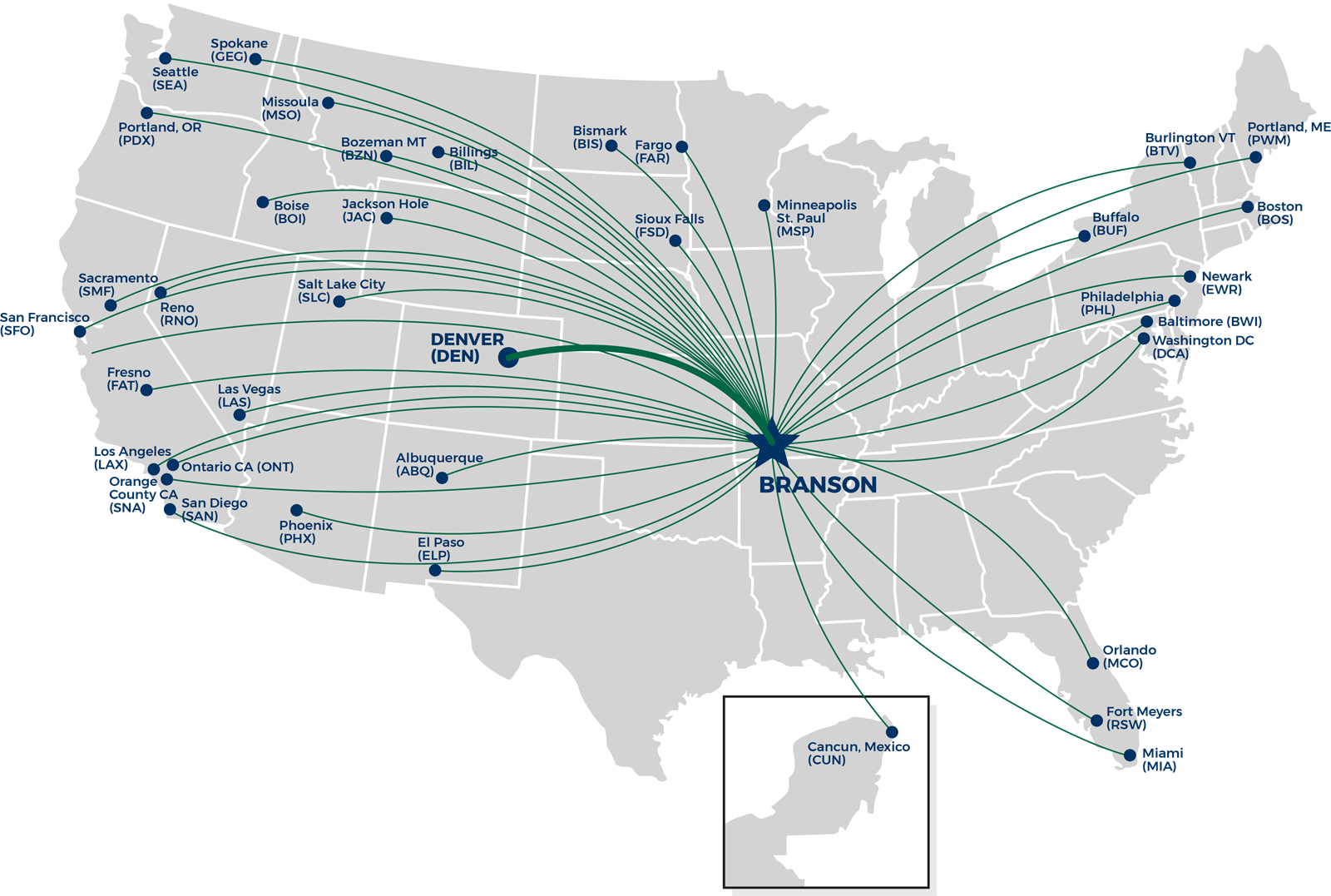 frontier airlines travel map