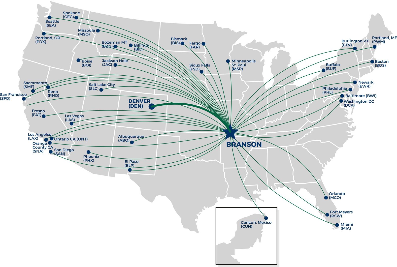 Fly Branson Branson Airport   RouteMap 